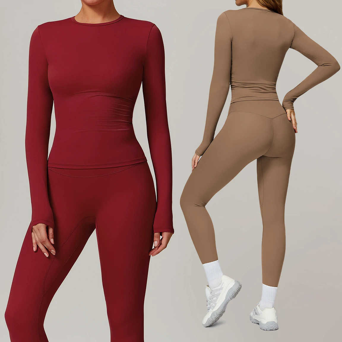 Gym Wear High Elastic Tight Yoga Clothes Jogging Slim Sport Classic Compression Shirt Long Sleeve for Women