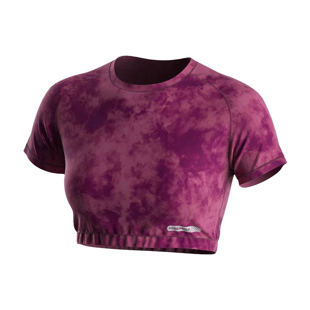 Lady Tee Fitness Workout Plain Short Sleeve Crop Top Design Gym Y2k T-Shirt Waist Band Yoga Top for Women