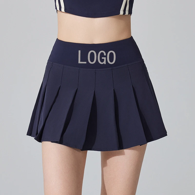 Sports Skirt Slim Fit Stretch Tennis Pleated Skirt Yoga Vacation Sport Shorts Quick Drying Pockets Fitness Wholesale Custom Logo