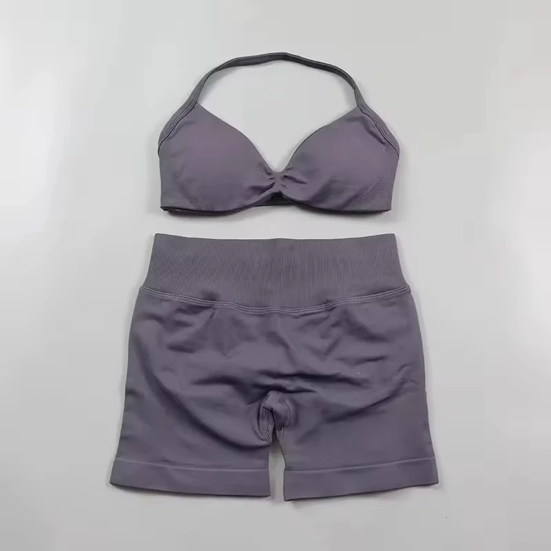 New Arrival Comfortable Custom Solid Short Long Two Piece Women's Yoga Set High Quality Spandex/Cotton Breathable Eco-Friendly