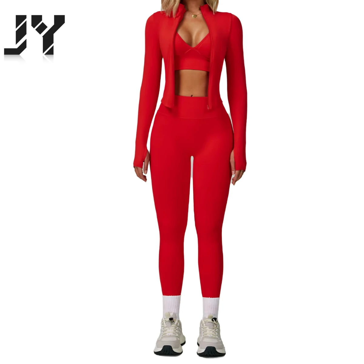JY Fitness Clothing Workout Top Long Sleeve Zipper Sports Women's Coats Custom Logo Outdoor Gym Yoga Jackets for Women
