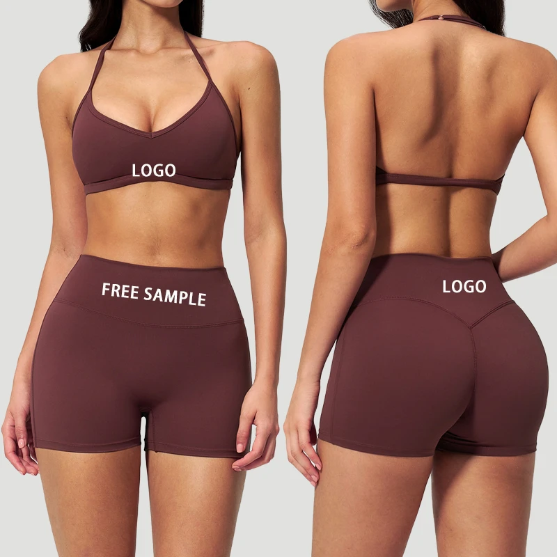 New Tight Fitting Neck Yoga Set with Breathable and Quick Drying Features Women's Fitness and Sports Set Fitness Wear Set