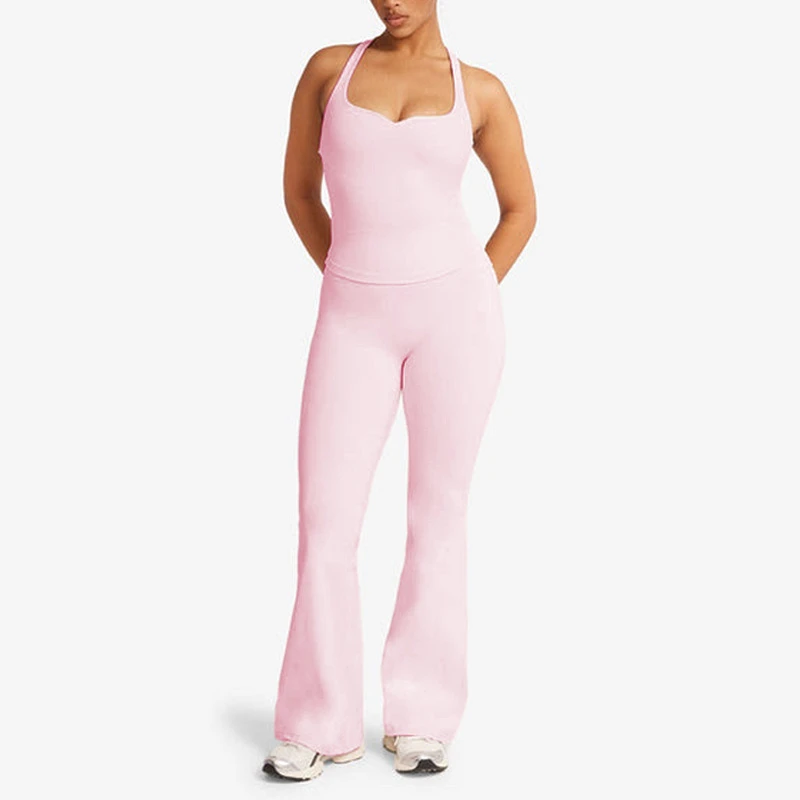 Wholesale Fitness 2 Piece Women Gym Yoga Wear Set Workout Seamless Sleeveless Quick Dry Breathable Solid Sports Suit Hoodie Yoga