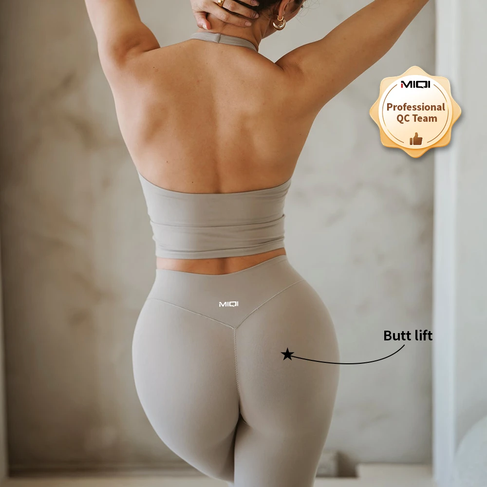 Wholesale Custom Nylon 2 Pcs Backless Sports Bra Gym Top Butt Lifting Fitness Leggings Gym Wear Women Yoga Sets