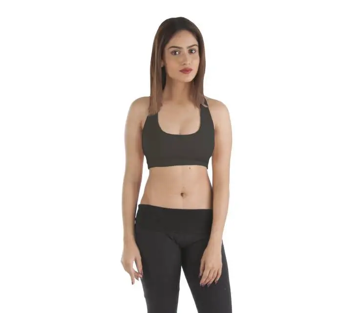 Wholesale Superior Quality Lightweight Organic Cotton Girls Sports Bra Yoga Exercise Bra Removable Pads D Cut Back Design