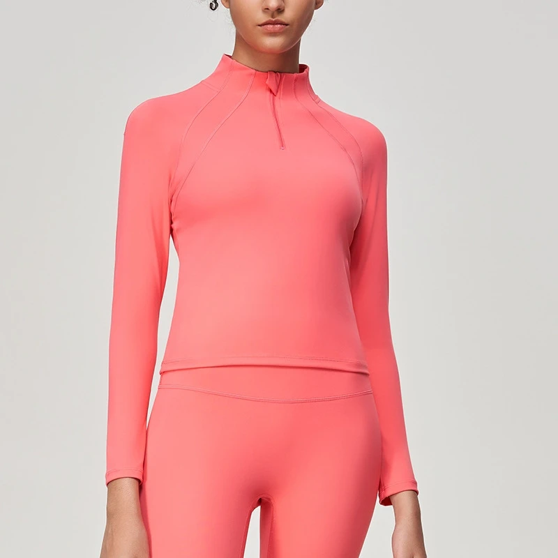 2025 Quick Dry Breathable Yoga Tops Outdoor Running Long Sleeve T Shirts Stretchy Zipper Yoga Coats Slim Plus Size Active Wear