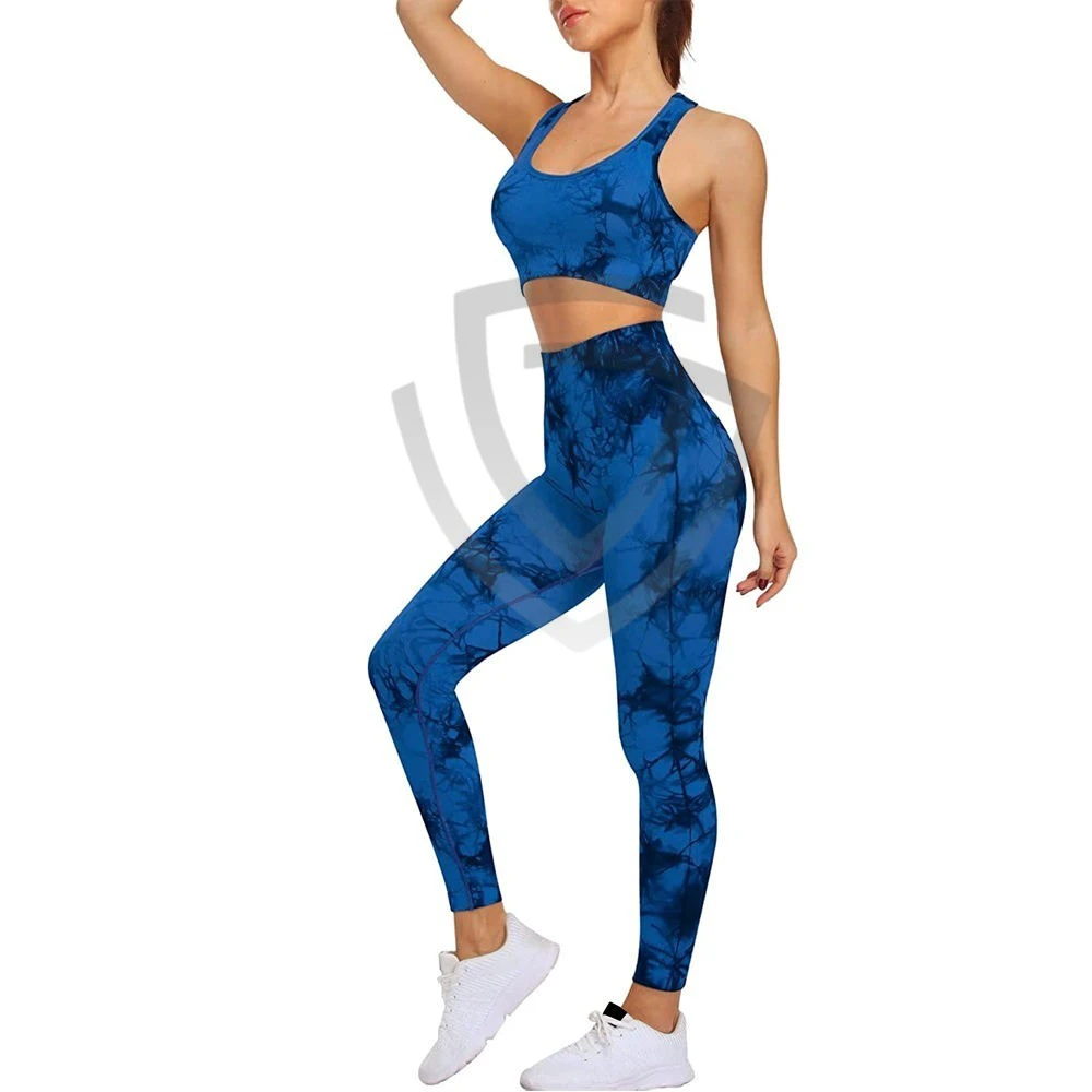 High Quality Women's Yoga Sets Solid Elastic Waist 2-Piece Fitness Wear New Style Bra Lagging Set