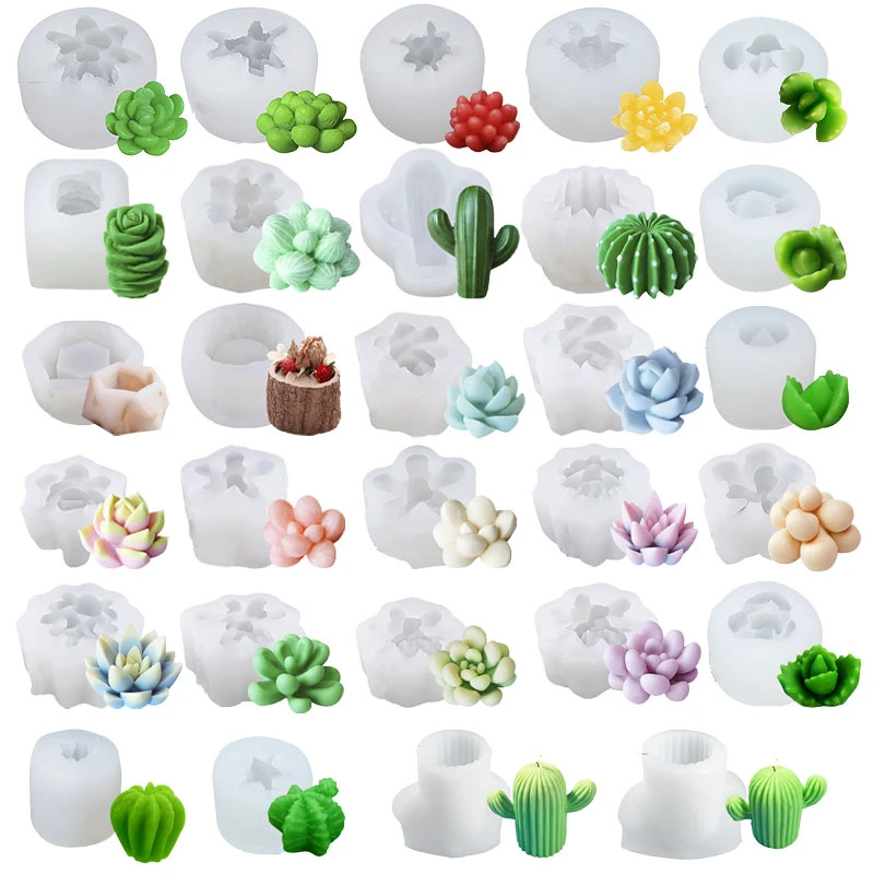 Silicone Mould for Succulent Plant Epoxy Resin Casting Mold Silicone candle Mold