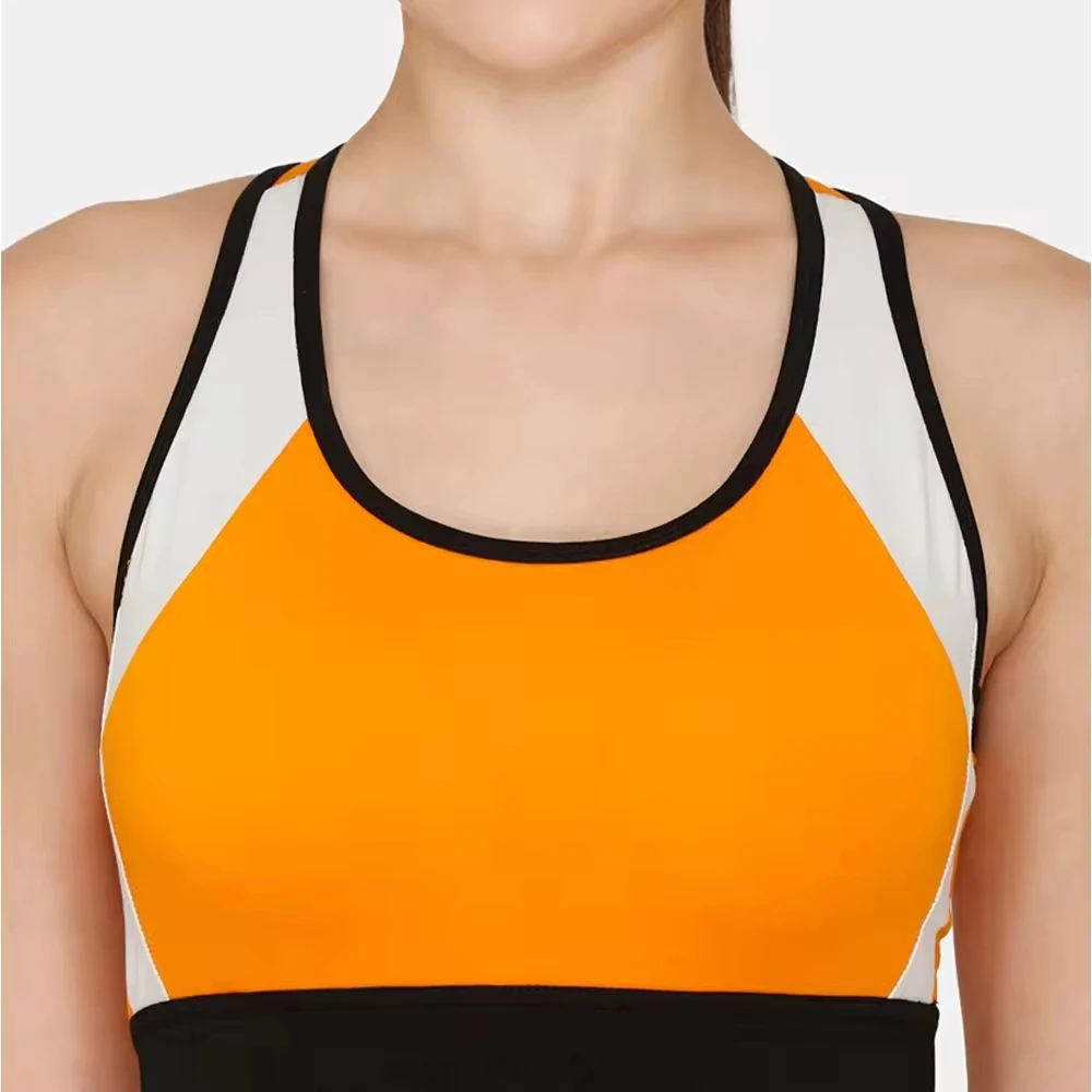 Heavy Duty Women's Yoga Sports Bra-Simple Style Front Logo Spandex/Nylon Material Breathable Quick Dry Medium Support