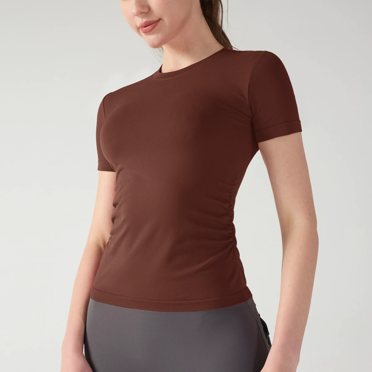 Sports Yoga Top for Women Summer New Style Round-neck Running Quick-drying Short-sleeved T-shirt Custom Printed Solid Top