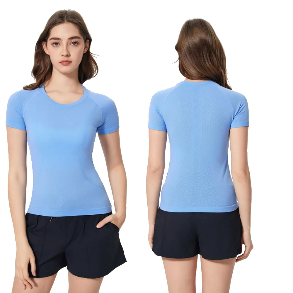 Summer Casual Quick-Drying Fitness Wear Workout Pilates Running Gym Sports Workout Yoga Clothing Women Yoga Short Sleeve Top