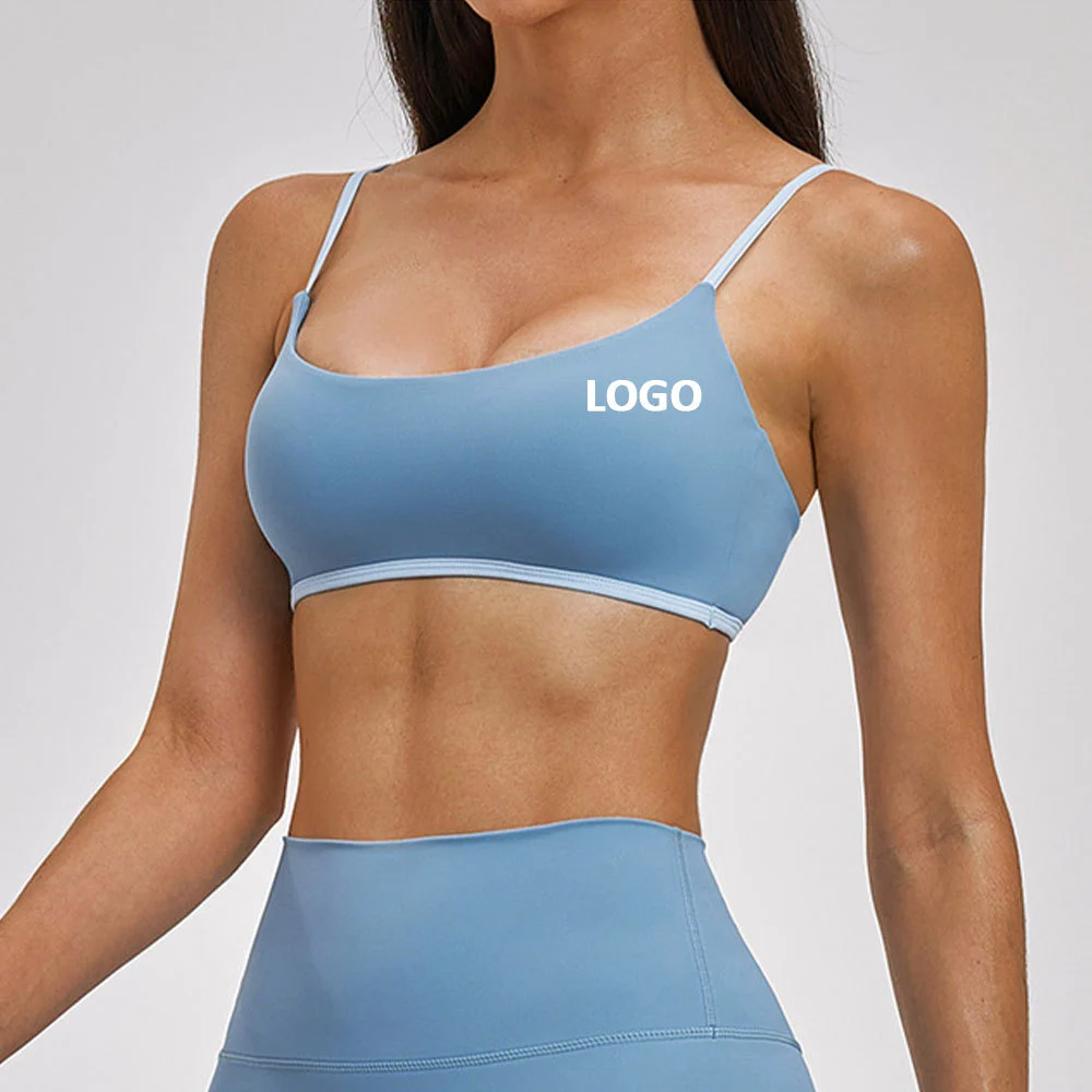 High Quality Adjustable Strap Padded Sports Bra Women U Neck Yoga Bra for Gym Fitness