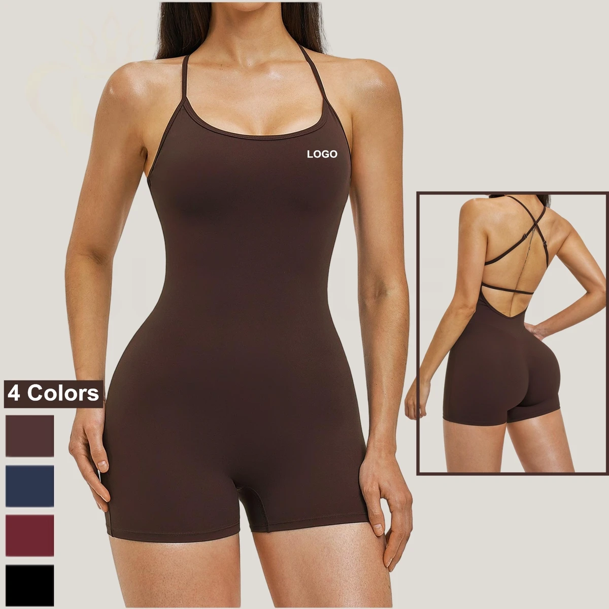 Sports Bodysuits Jumpsuits Women Summer Jumpsuit Lightweight Slim Cross Straps Gym Yoga & Running One-Piece Casual Bodysuit