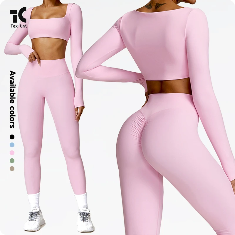 Breathable Tight-Fitting Long-Sleeved Fitness Shirts Outdoor Running Wear Brushed T-Shirt Sports Sexy Yoga Tops Sweat-Wicking