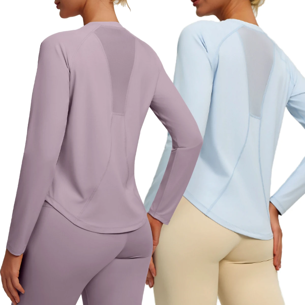 Lyocell Solid Color Breathable Cute Professional Four-pin Six-line Spandex/Polyester 220g Quick Dry Nine Quarter Sleeve Top Yoga