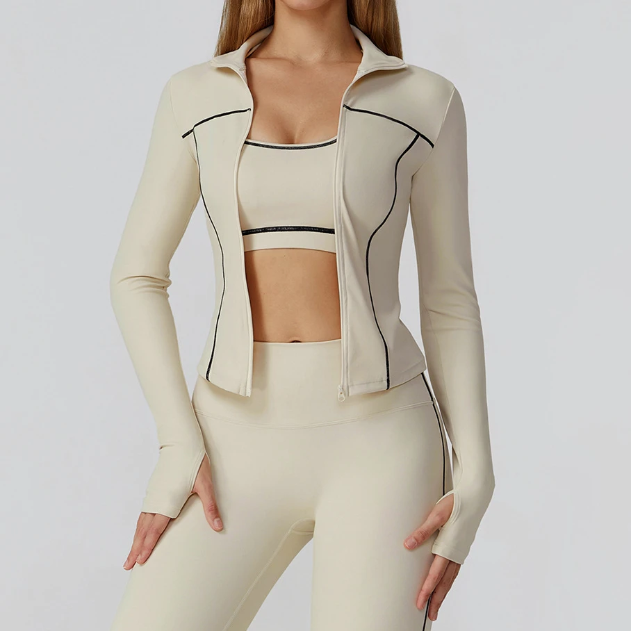 XW-EWT2036 New High Quality Ladies Active Wear Design Zip Sports Running Yoga Top Comfortable Comfortable Jackets for Women