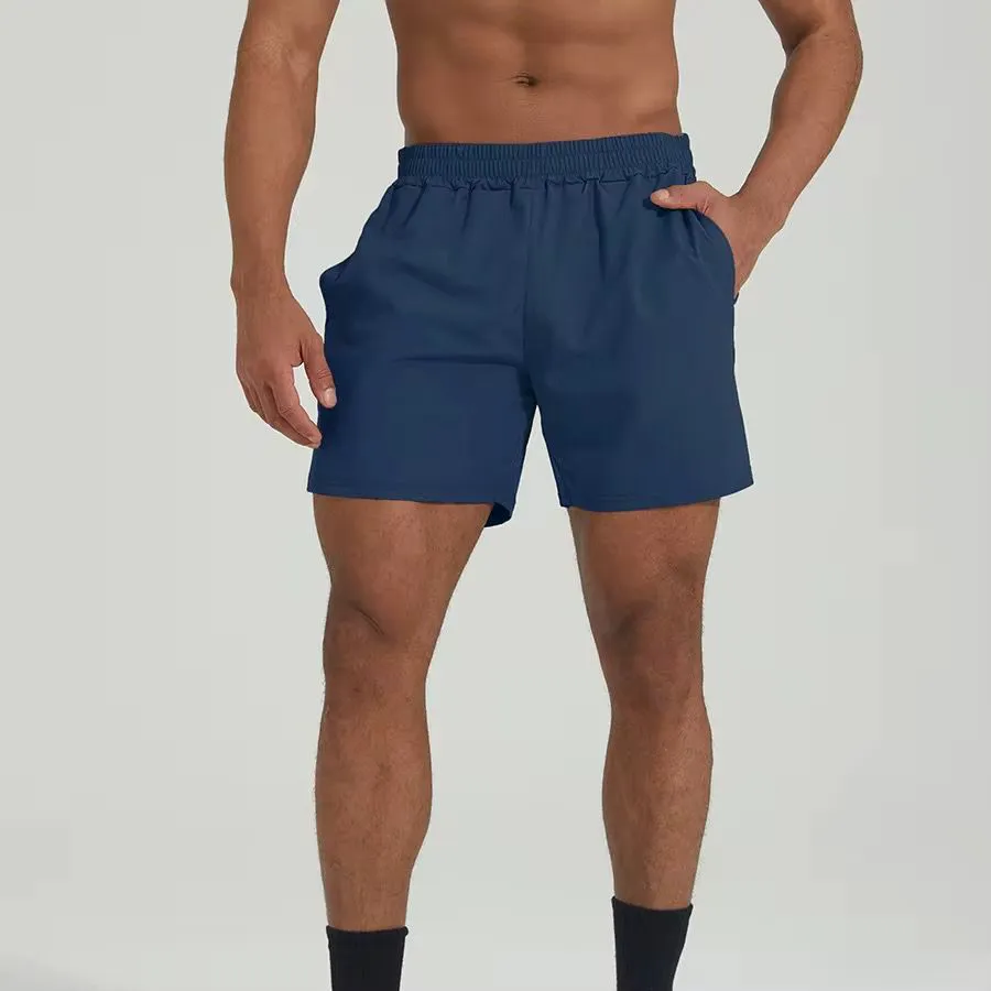 Men's Plus Size Canvas Fitness Gym Training Sports Shorts Elastic Waist Mid Solid Quick Dry Breathable Eco-Friendly Workout