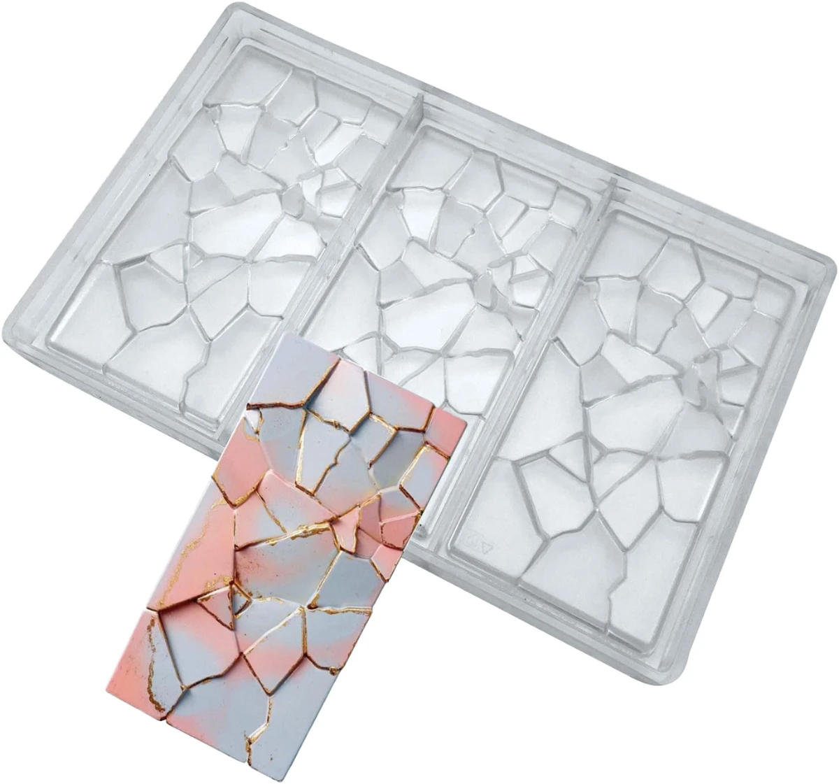 Transparent Hard Plastic Chocolate Mold Cracked Pieces Cubic Baking Mold for Dried Fruit Rectangular Diamond Number Shaped Resin
