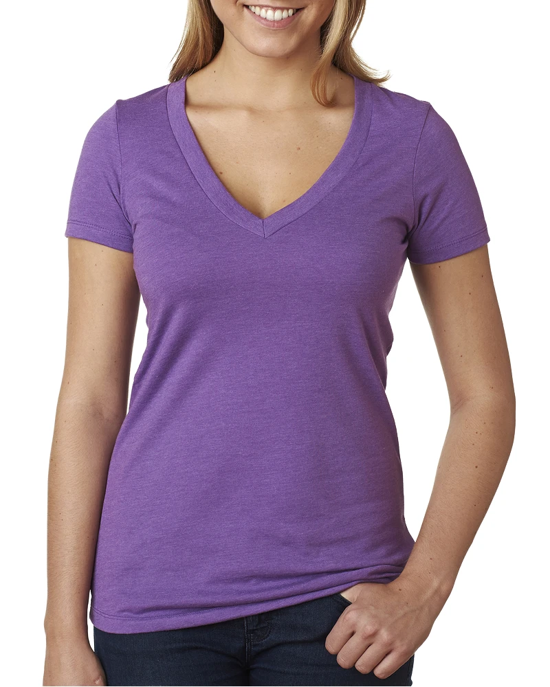 Wholesale Casual Cotton Modal Spandex Jersey Solid Plus Size Women Girl Summer Sexy V-Neck Custom Print Blank T-shirt