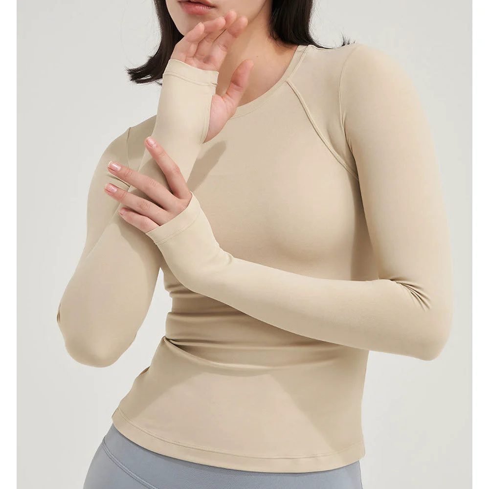 Gym Plus Size Solid Long T-Shirts for Women Four-Way Stretch Anti-Bacterial Quick Dry Spandex Custom Tight Long Sleeves