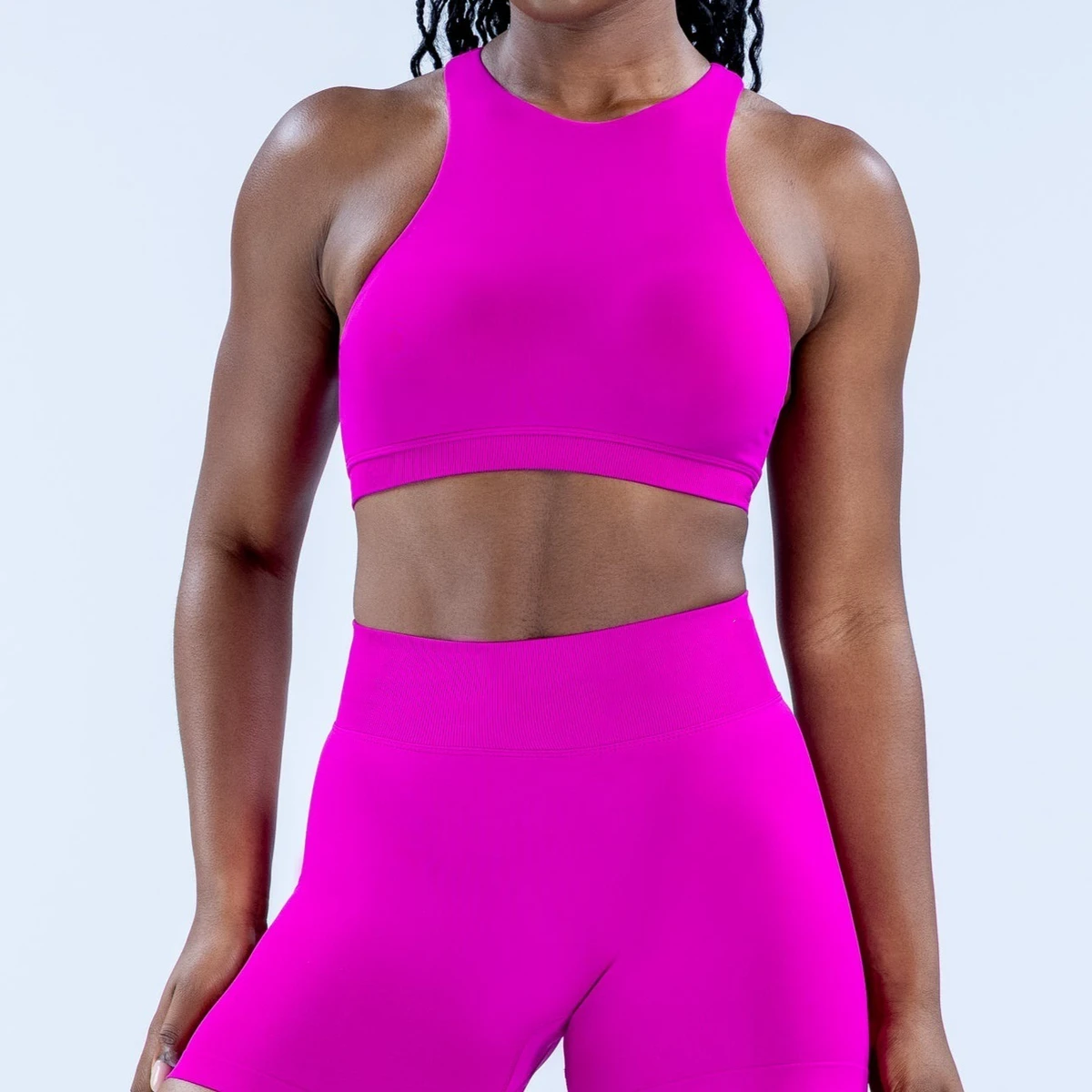 High Elastic Sports Bra for Women Seamless Slim Fit Yoga Bra Beauty Back Thin Straps Workout Gym Crop Top