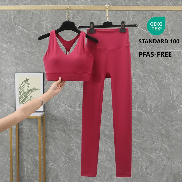 Recycled Nylon Sustainable Yoga Set GRS & OEKO-TEX Certified Eco-Friendly Suit PFAS-FREE Performance Activewear