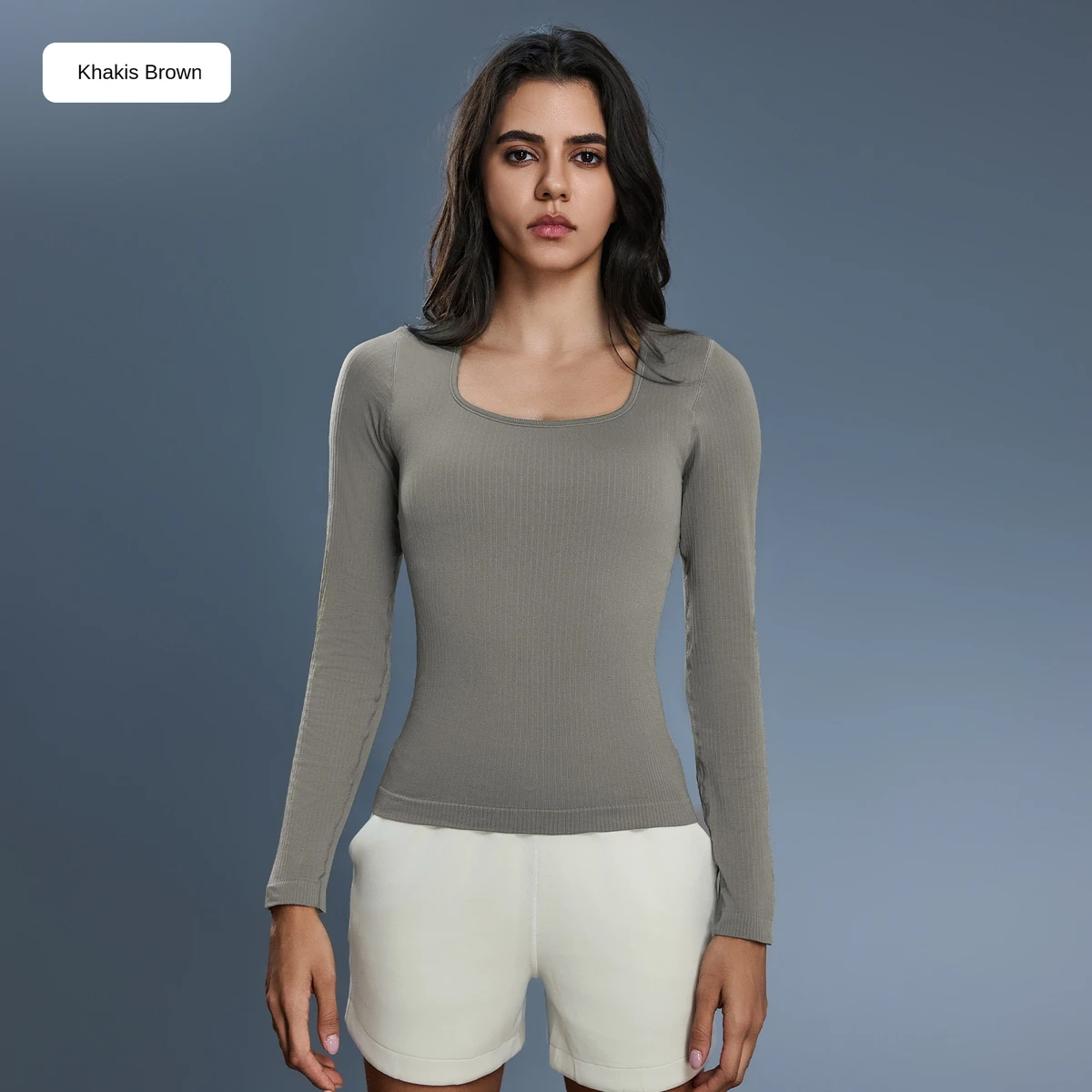 Custom Women's Lightweight Seamless One-Piece Woven Sports Yoga Suit Long-Sleeved Slimming Tight Waist Inner Base Shirt
