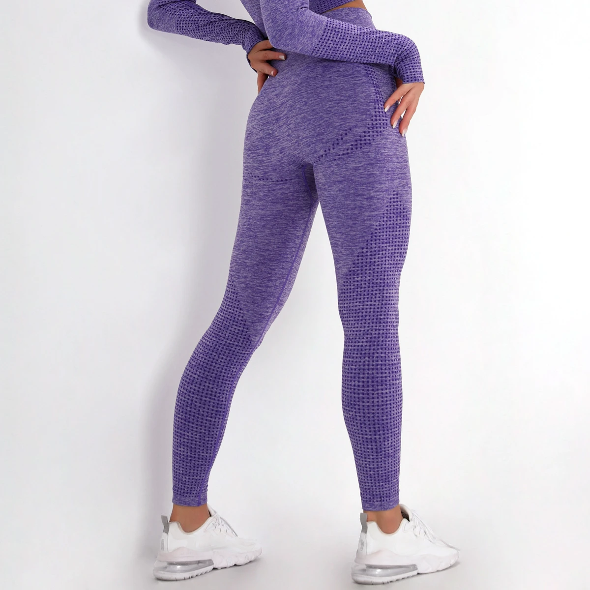 Seamless Quick-dry Outdoor Long-sleeved Pants Suit Gym Active Yoga Women Fitness Wear Set