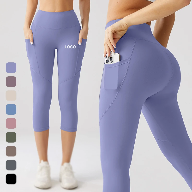 Active Wear Mid Waist Quick Dry Stretch Casual Fitness Yoga Pants Solid Color Body Abdominal Leggings Running Women's