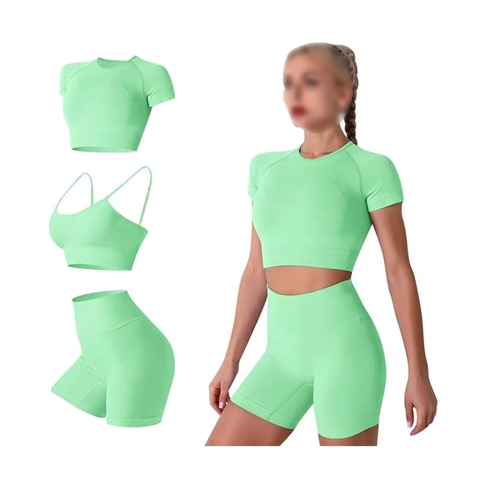 High Quality Seamless Stretch Breathable Two Piece Women Yoga Set Sportswear for Gym Fitness Workout