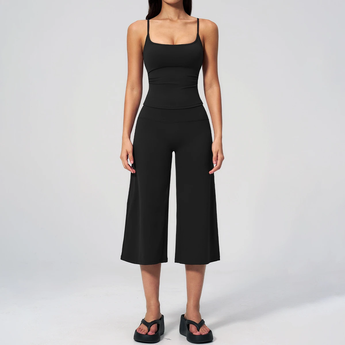 High Waist Women's Quick Dry Yoga Outfit Cross Back Vest Set Clothes 2 Pieces Bike Shorts Fitness Gym Suit Yoga Set