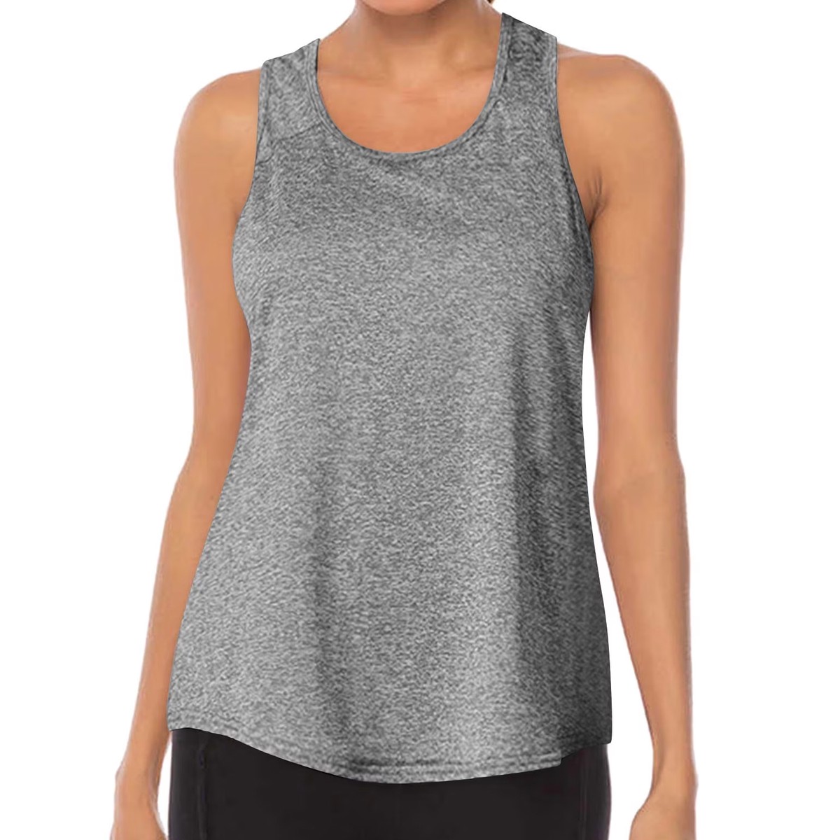 Breathable Women's Gym Tank Top Polyester Spandex Sleeveless Yoga Fitness Vest Quick Dry Loose Sports Tank Top