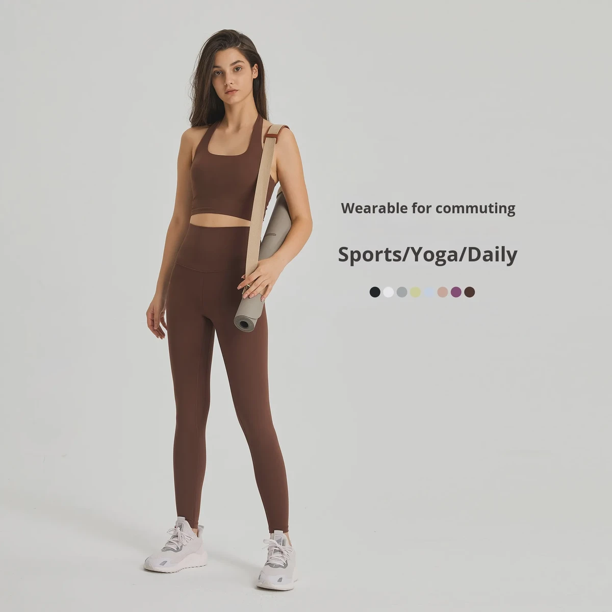 New Style Sexy Halter Neck Tube Top Sports Bra for Women Breathable Four-Way Stretch High Support Yoga Fashionable