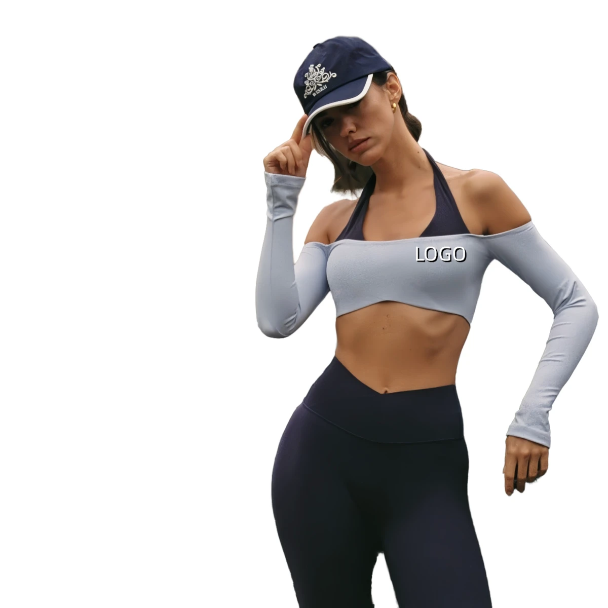 Women's Brushed Solid Color Matching Sports Long Sleeve Chest Pads Quick-drying Tight Pilates Yoga Top