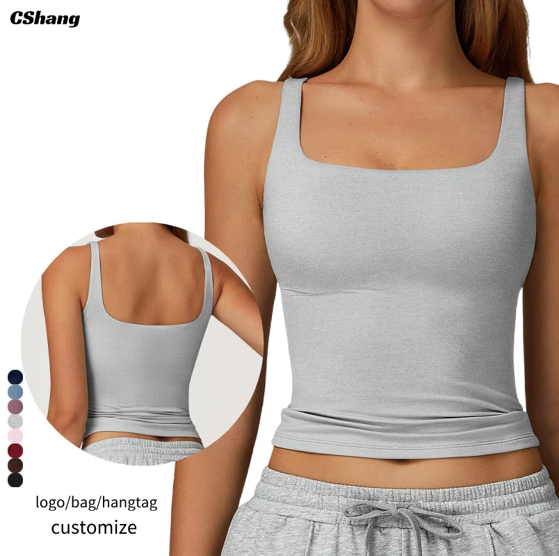 Custom Logo Quality Removable Chest Pad Yoga Tank Push-up Sports Bra Workout Activewear Pilate Vest Fitness Woman Gym Clothes