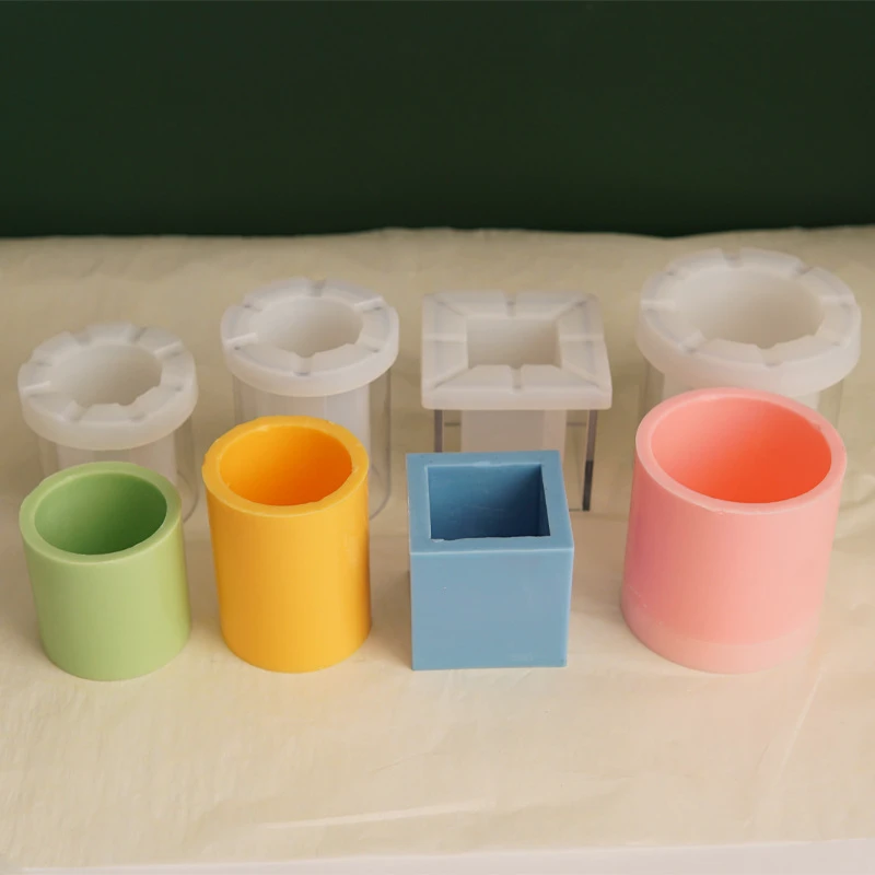 Internal Combustion Cup Cylindrical Square Windproof Plastic Candle Mold Reusable Non-Toxic Sustainable Candle Making Tool
