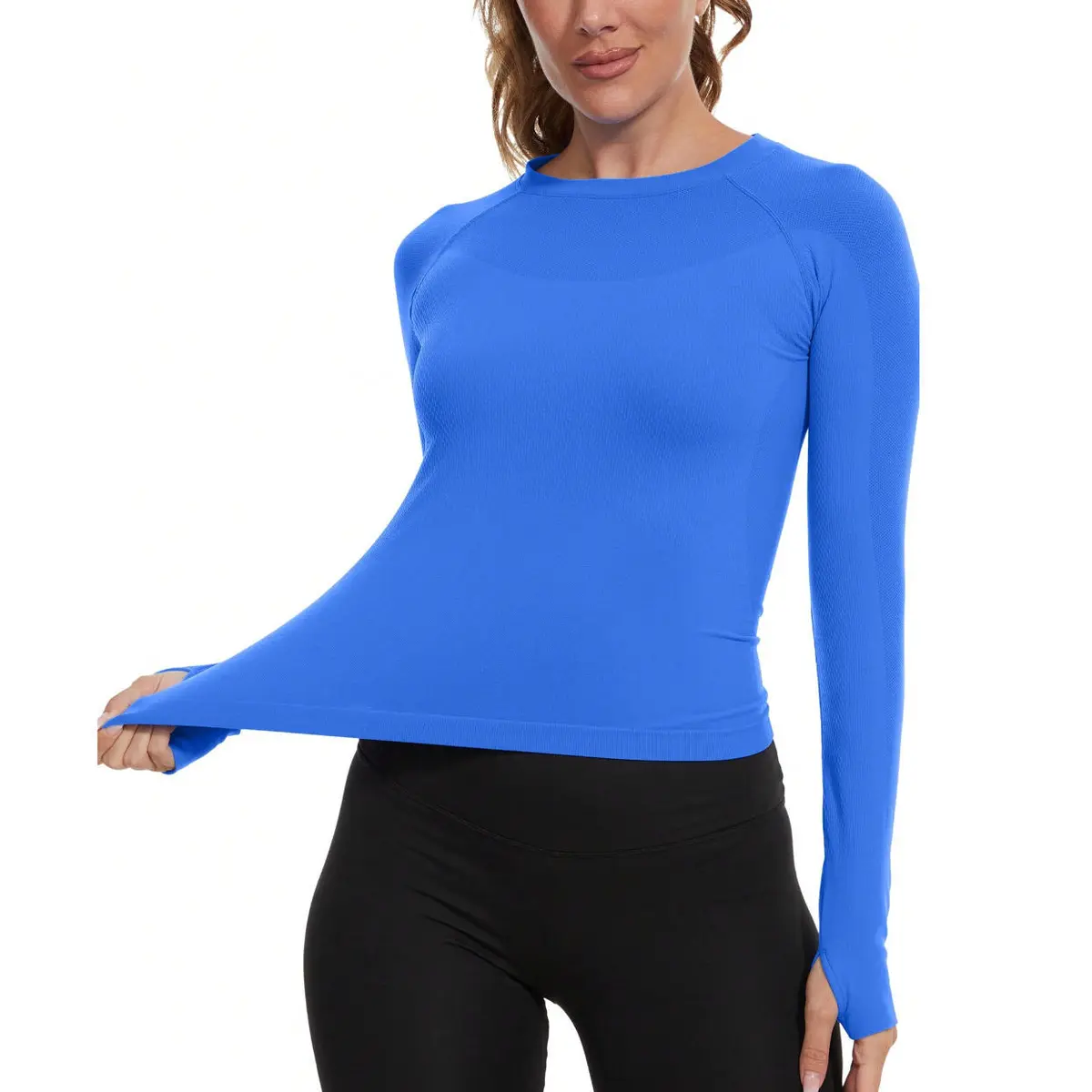 Women's Seamless Long Sleeve Workout Tops Breathable and Lightweight Gym Sports Athletic Yoga Tops