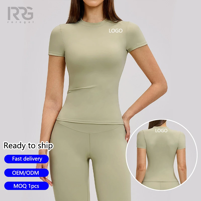 Spring T-shirt Quick-drying Yoga Wear Short-sleeved Cover-up Outdoor Running Sports Short-sleeved Women's Fitness Top