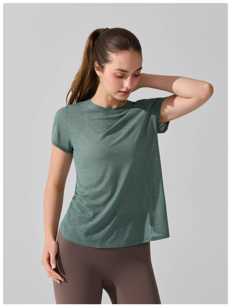 Beauty Back Fitness Top | Cross-Border Women's Quick-Dry Short Sleeve for Pilates, Running & Yoga