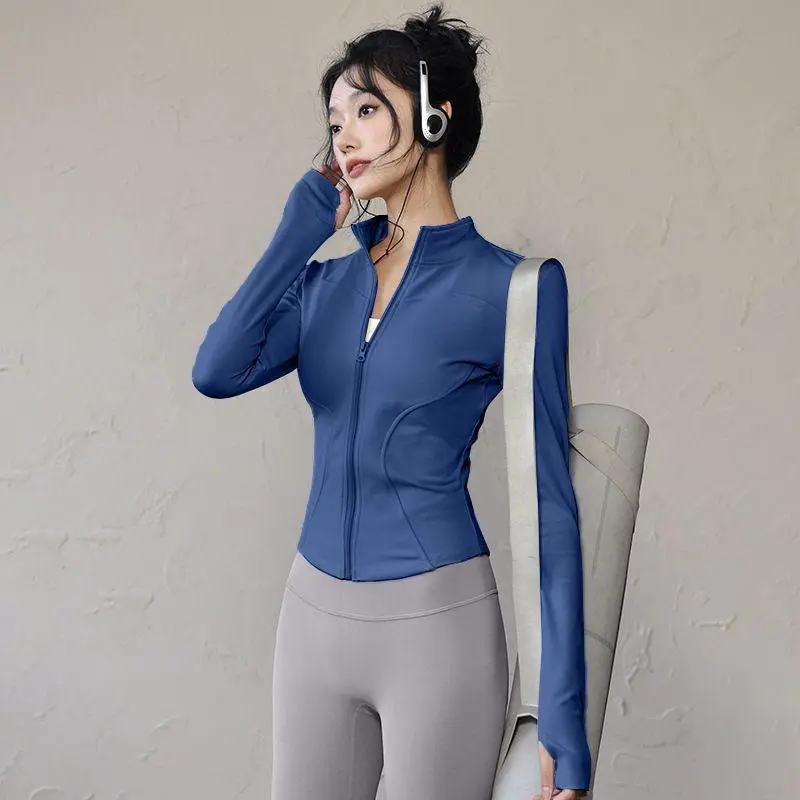 Women's Fitted Yoga Jacket Sleeveless Running Top Breathable Lightweight Quick-drying Zipper Sportswear Summer 100% Polyester