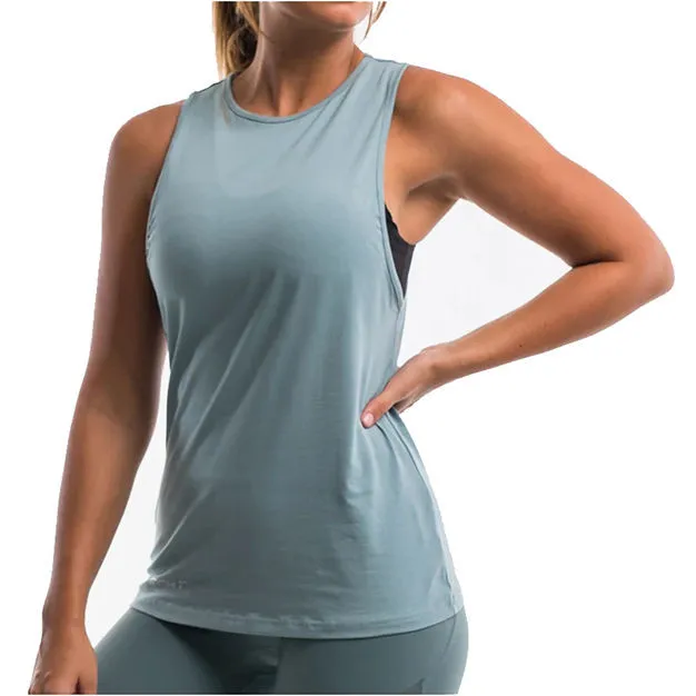 High Quality Women's Sleeveless Jersey Tank Top with Front Logo Eco-Friendly Breathable Fabric High Stretch Yoga Workout Wear