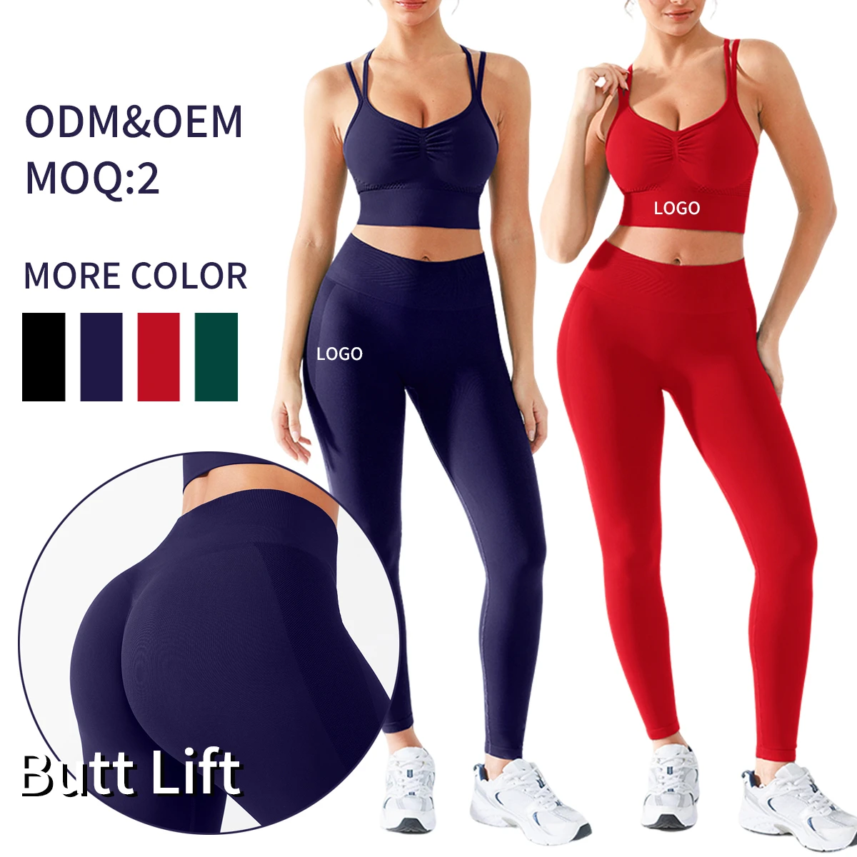 Vractive Wholesale Custom logo Athletics Fitness Ropa Deportiva De Mujer Para El Gym Women Two Piece Set Women Clothing