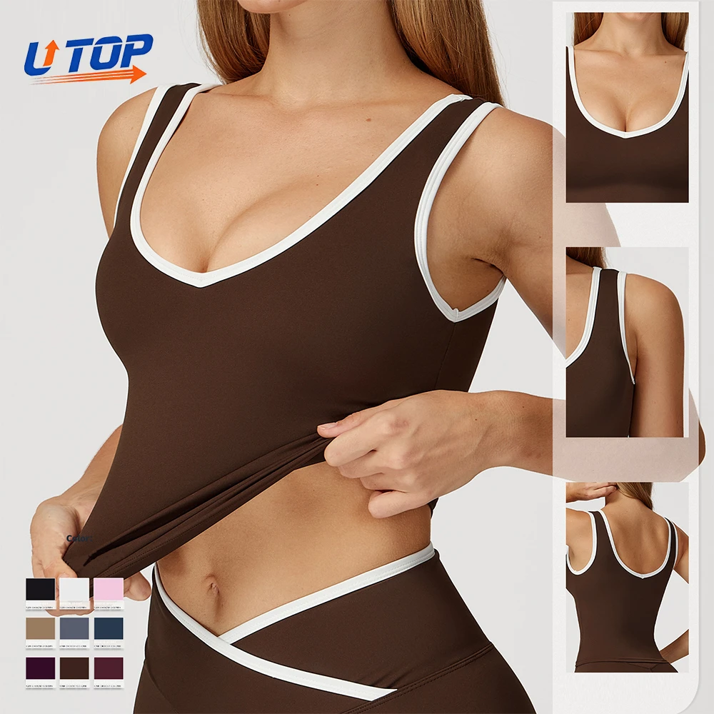 Custom Front Women's Yoga Tank Top Backless Regular Fit High Elastic Breathable Eco-Friendly Quick Dry Active Wear Sleeveless