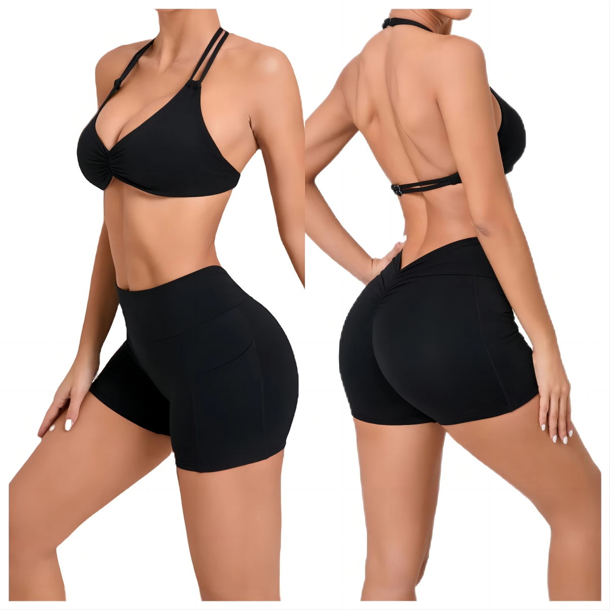 Summer Adjustable Speed Drying Tight Yoga Set Slim Back Beauty Fitness Clothing Running Sports Set