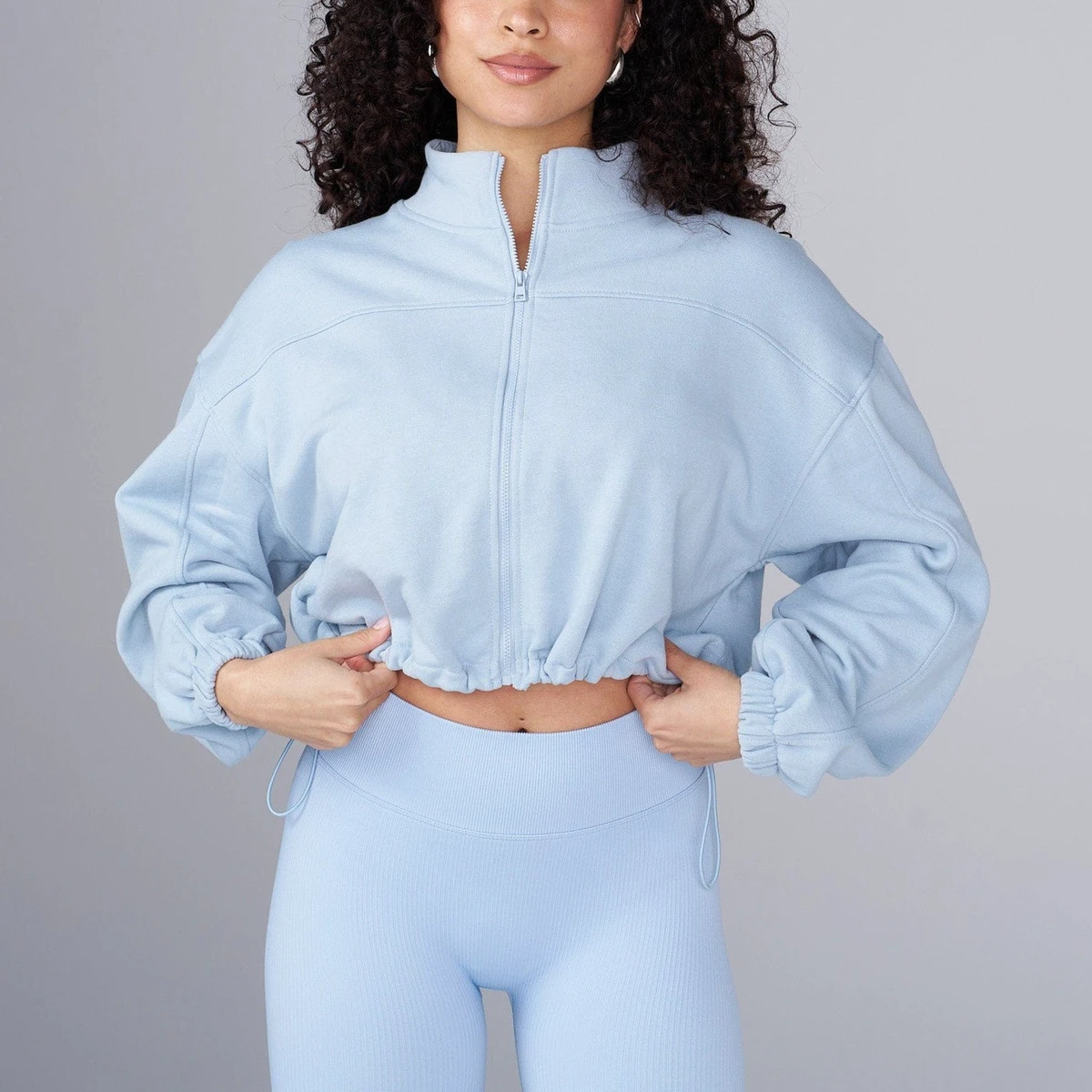 2024 Newest Cropped Zip up Long Sleeve Yoga Crop Top Hoodie Lightweight Sport Jacket for Women
