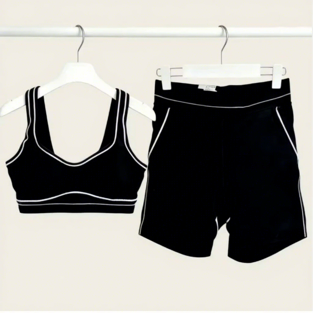 Wholesale European and American summer two-piece yoga suits, Pilates running sets, Pilates fitness sets