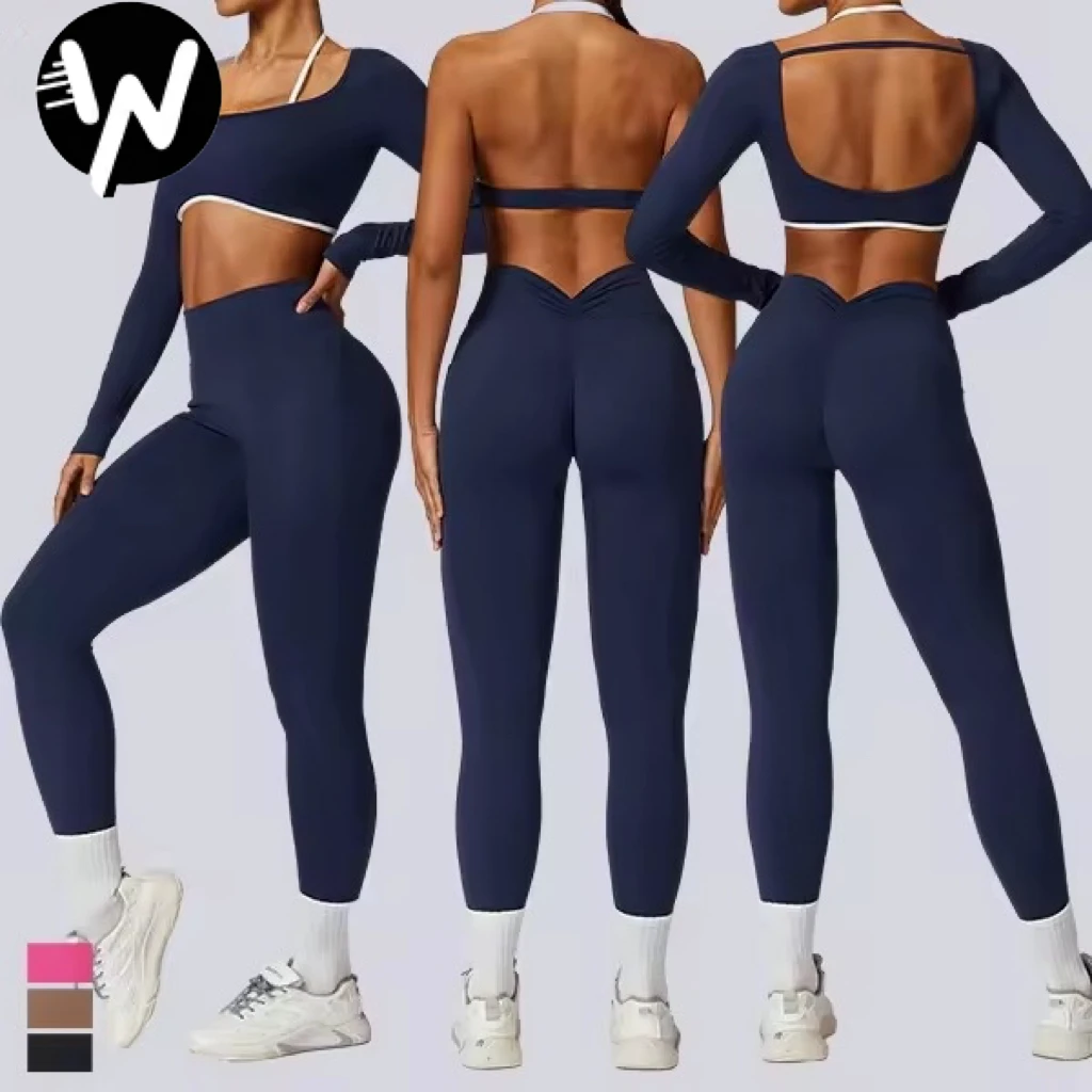 Hot Sale Activewear Suits Women 2 Piece Sports Set Women High Waist Yoga Sets Gym Wear Woman Gym Fitness Sets