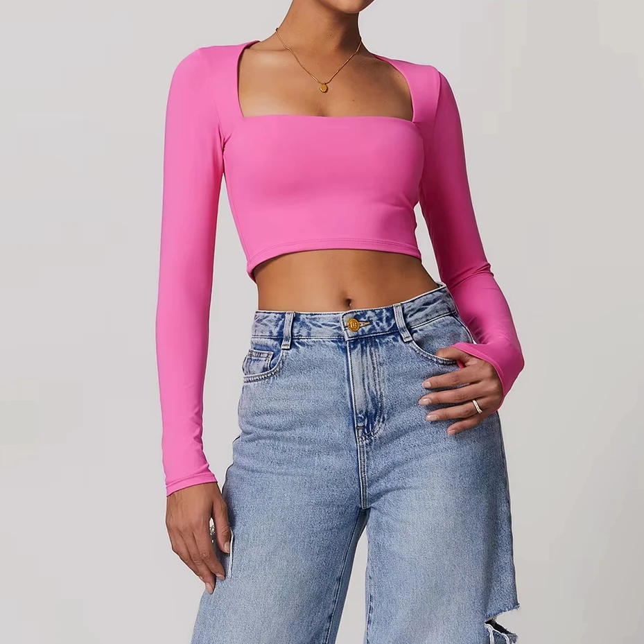 Long Sleeve Sexy Yoga Top for Women High Quality Workout Yoga Top Spandex Gym Wear