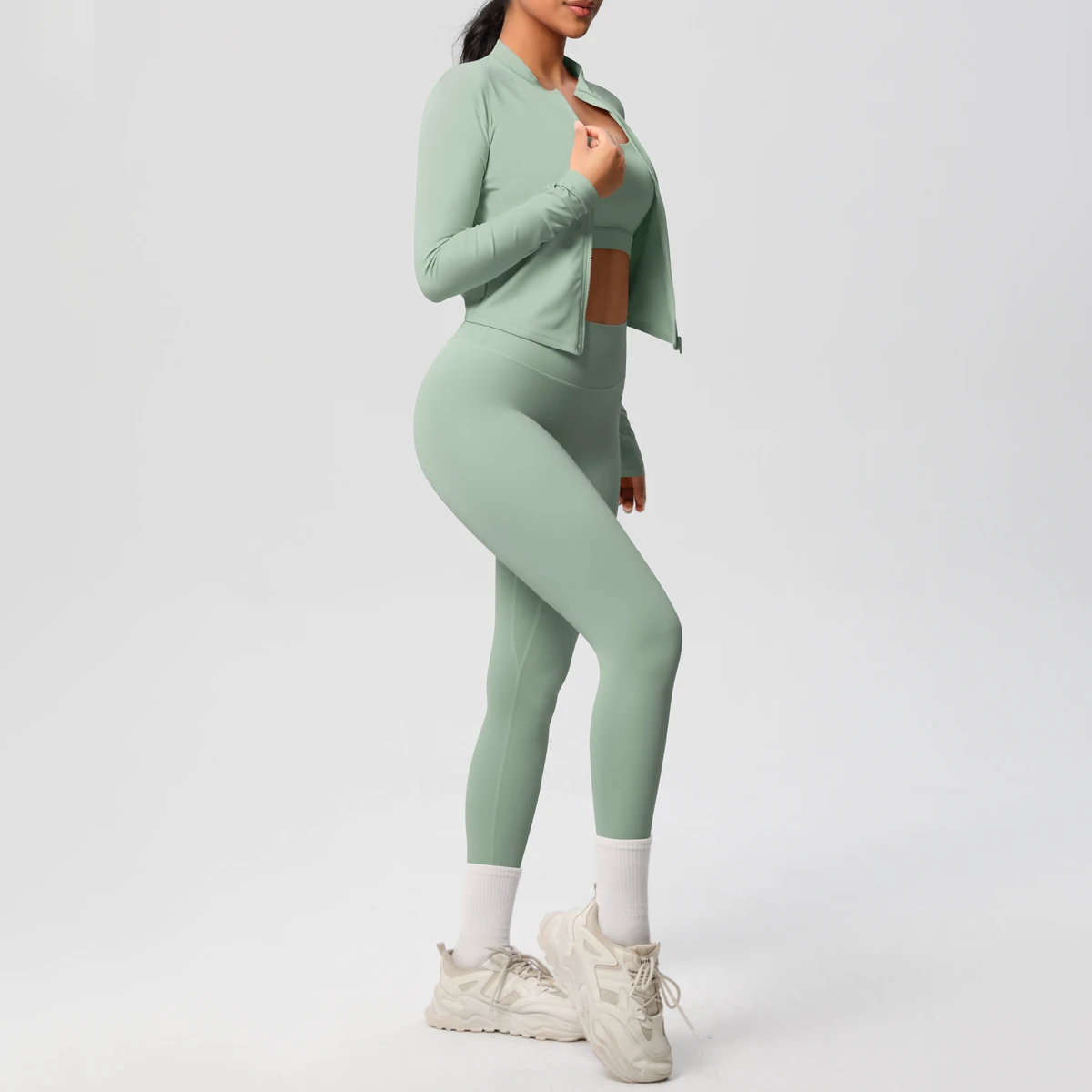 OEM Premium Women Activewear Fitness Set High Waist Gym Wear Wholesale Elastic Waist Yoga Leggings