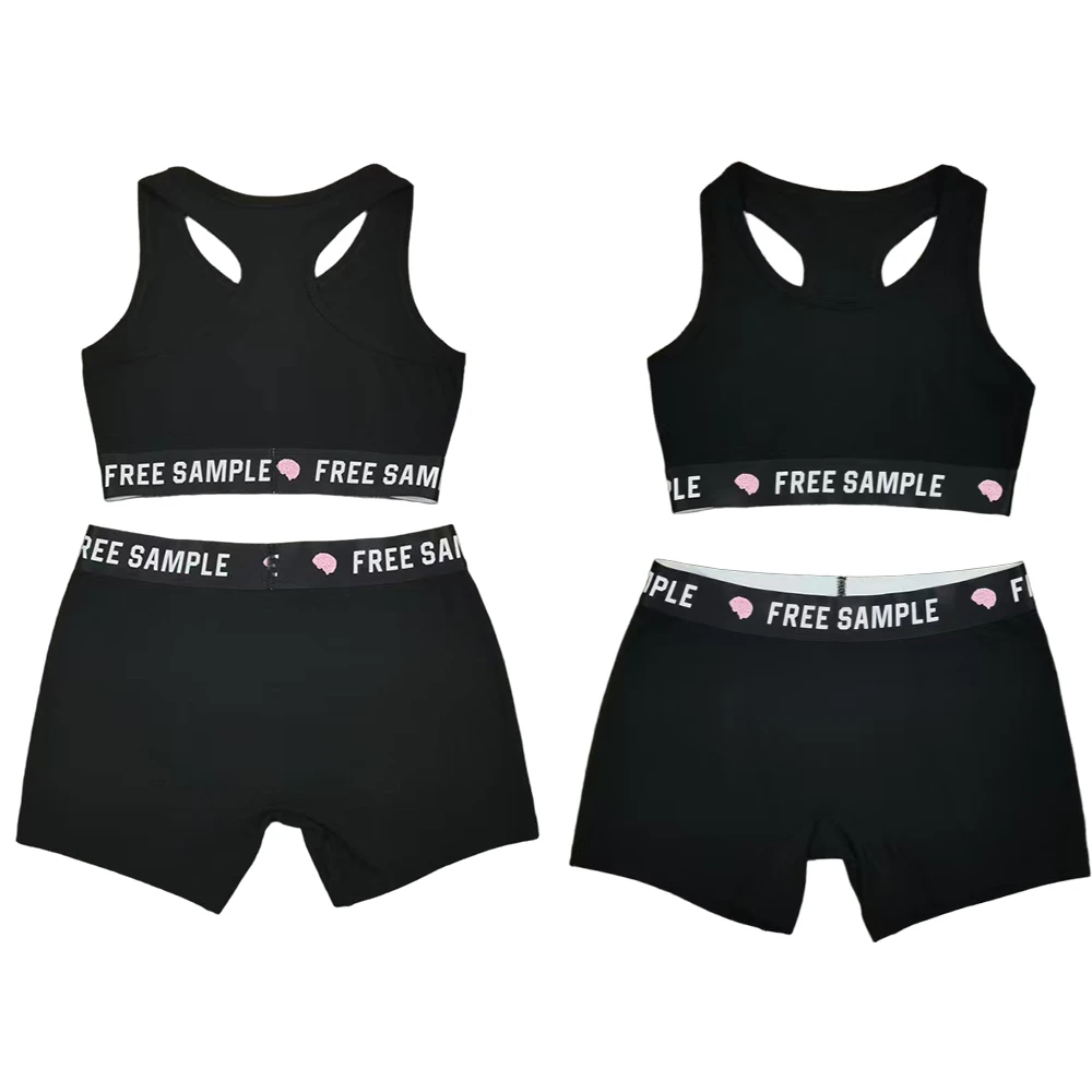 Wholesale Cotton Yoga Bra Short Custom logo Stretch Waist Plus Size Seamless Gym Sport Fitness Comfortable 2 Piece for Women Set